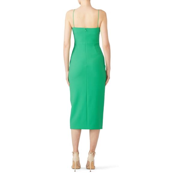 Christian Siriano Grass Green Midi Slip Dress Sleeveless Scoop Neck - Picture 3 of 12